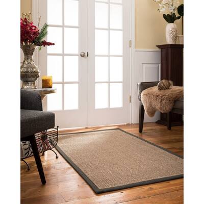 NaturalAreaRugs Sandstone Sisal Area Rug (2' 6" x 12") Metal Border - 2'6" x 12'
