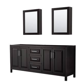 Size Double Vanities 80 Inch Bathroom Cabinets Drawers Base Daria 80 Inch Double Vanity In Dark Espresso No Top Medicine Cabinets