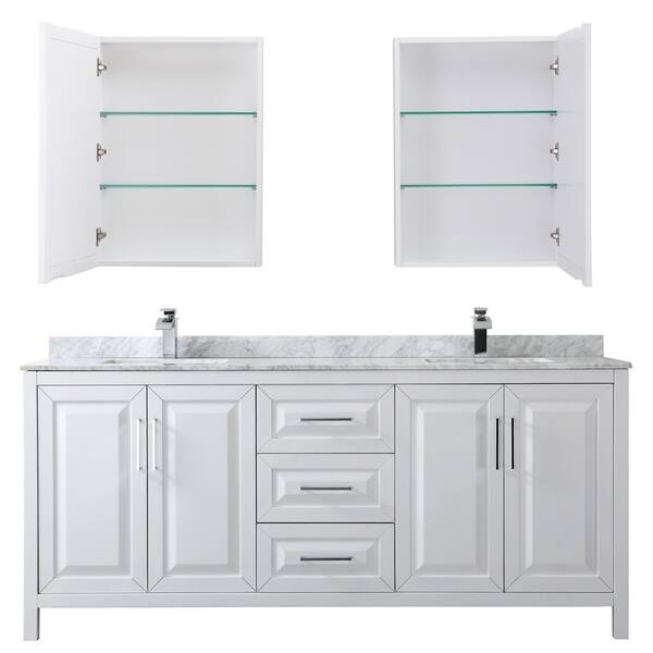 Shop Daria 80 Inch Double Vanity Marble Top Medicine Cabinets Overstock 21549416