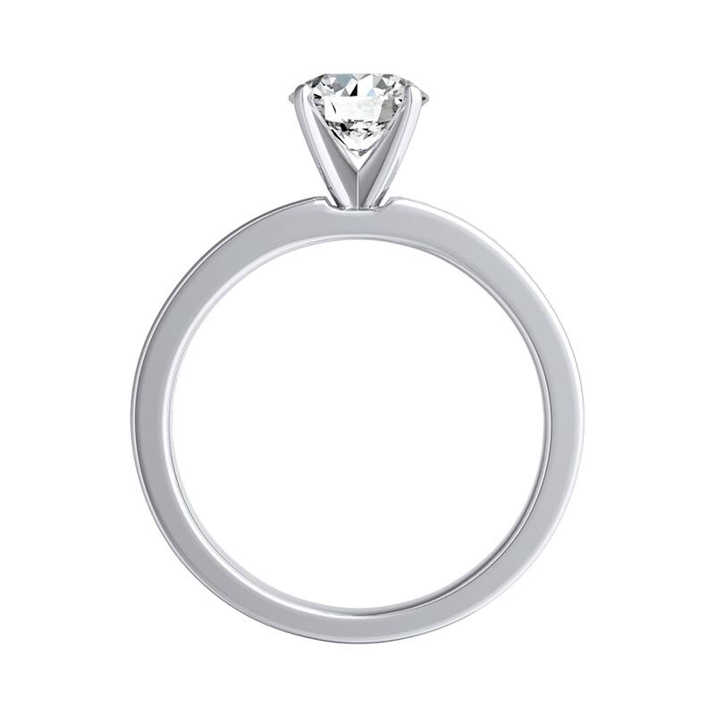 Auriya 14k Gold Classic 1/2ct Moissanite and Diamond Engagement Ring 1/2ctw