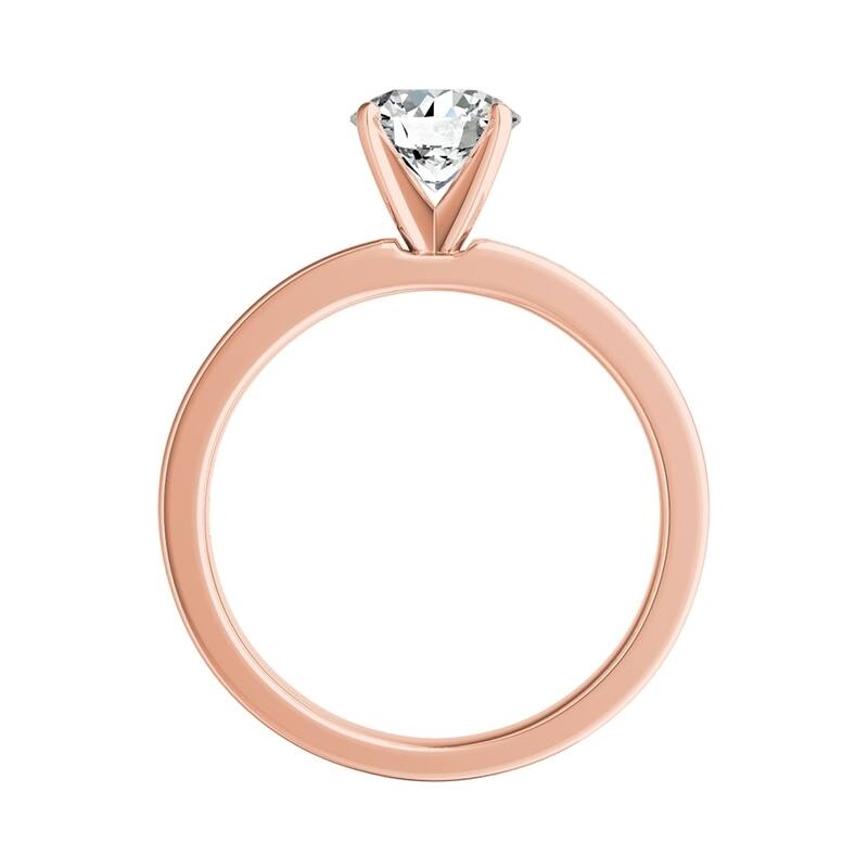 Auriya 14k Gold Classic 1/2ct Moissanite and Diamond Engagement Ring 1/2ctw