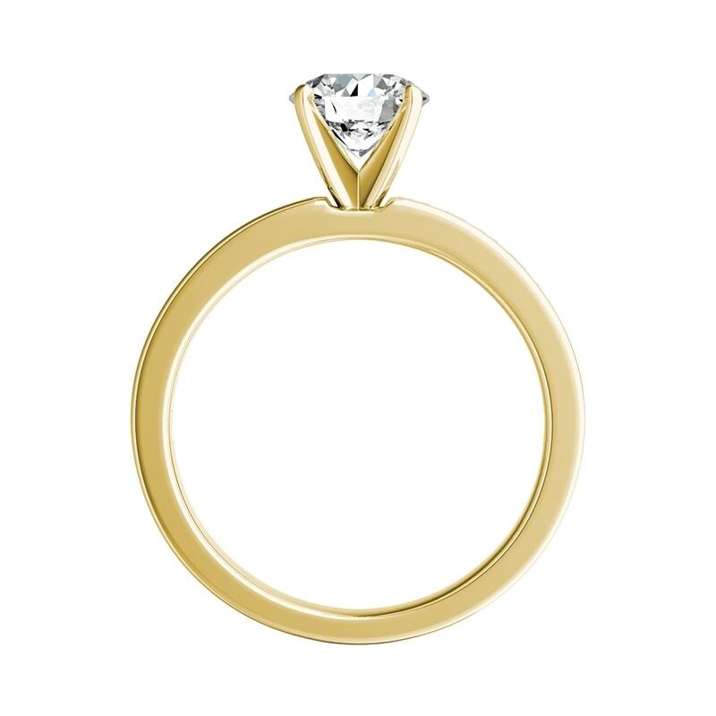 Auriya 14k Gold Classic 1/2ct Moissanite and Diamond Engagement Ring 1/2ctw
