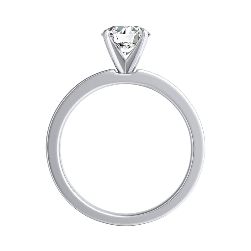Auriya 14k Gold Classic 1ct Moissanite and Diamond Engagement Ring 1/2ctw