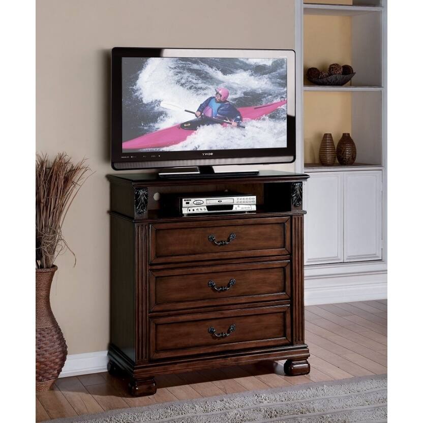 Magnificent TV Console, Dark Walnut Brown