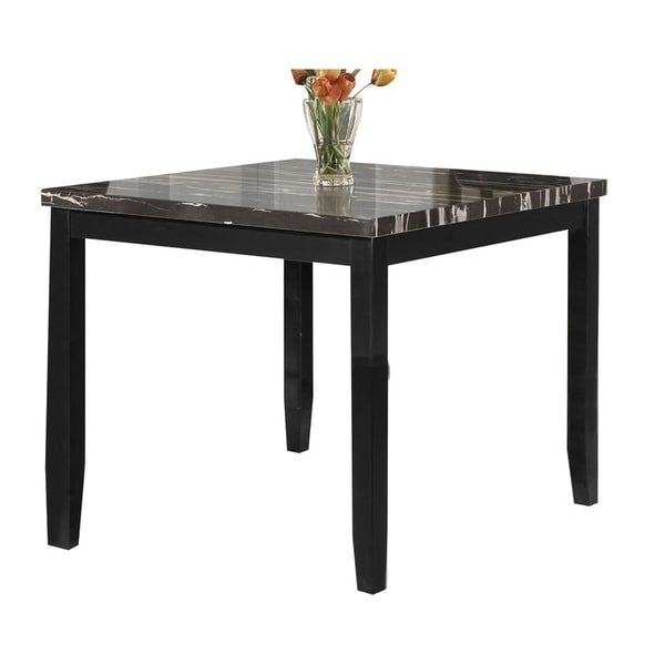 Shop Wooden Counter Height Table with Faux Marble Top ...