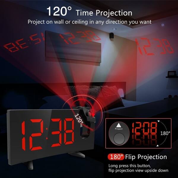 Shop Projection Alarm Clock Alarm Clock With 5 Inch Large