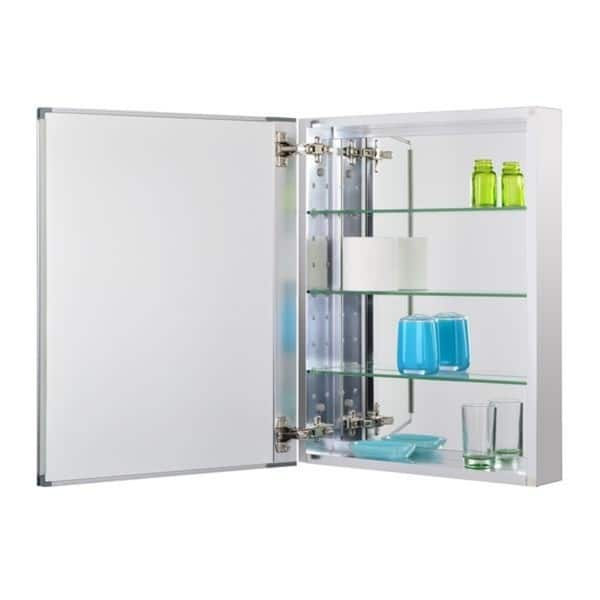 Shop Rustproof Aluminum Medicine Cabinet With Glass Shelves