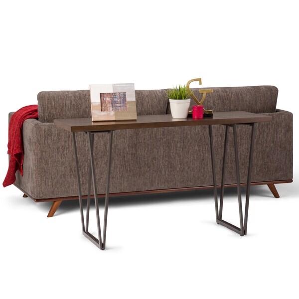 Overstock.com: online shopping WYNDENHALL Travis Solid Wood and Metal 52 inch Wide Industrial Console