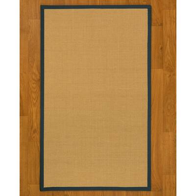 NaturalAreaRugs Dakota Custom Sisal 2' 6" x 10" Marine Border - 2'6" x 10'