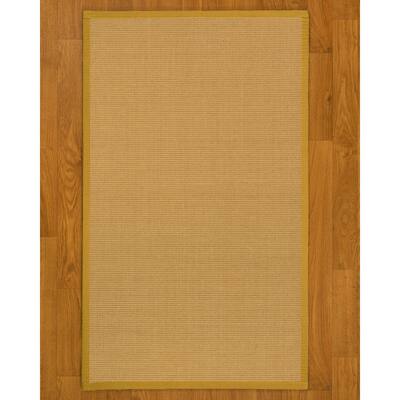 NaturalAreaRugs Dakota Custom Sisal 2' 6" x 10" Tan Border - 2'6" x 10'