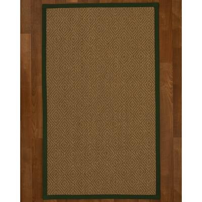 NaturalAreaRugs Habitat Custom Sisal Rug 2' 6" x 10' Moss Border - 2'6" x 10'