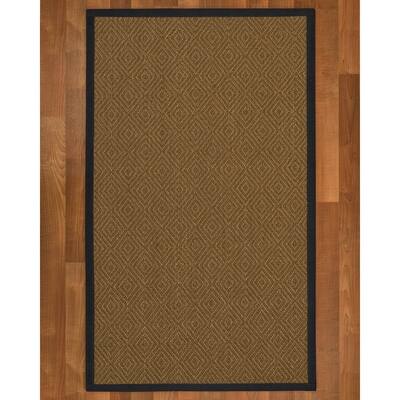 NaturalAreaRugs Habitat Custom Sisal Rug 2' 6" x 14' M-blue Border - 2'6" x 14'