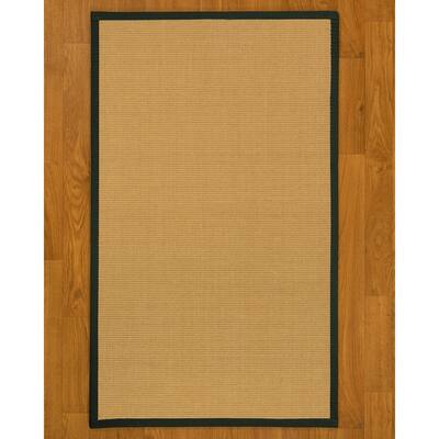 NaturalAreaRugs Dakota Custom Sisal 2' 6" x 12" Onyx Border - 2'6" x 12'