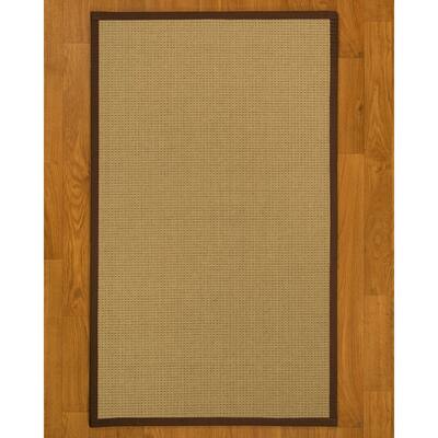NaturalAreaRugs Logan Custom Sisal 2' 6" x 12' Brown Border - 2'6" x 12'