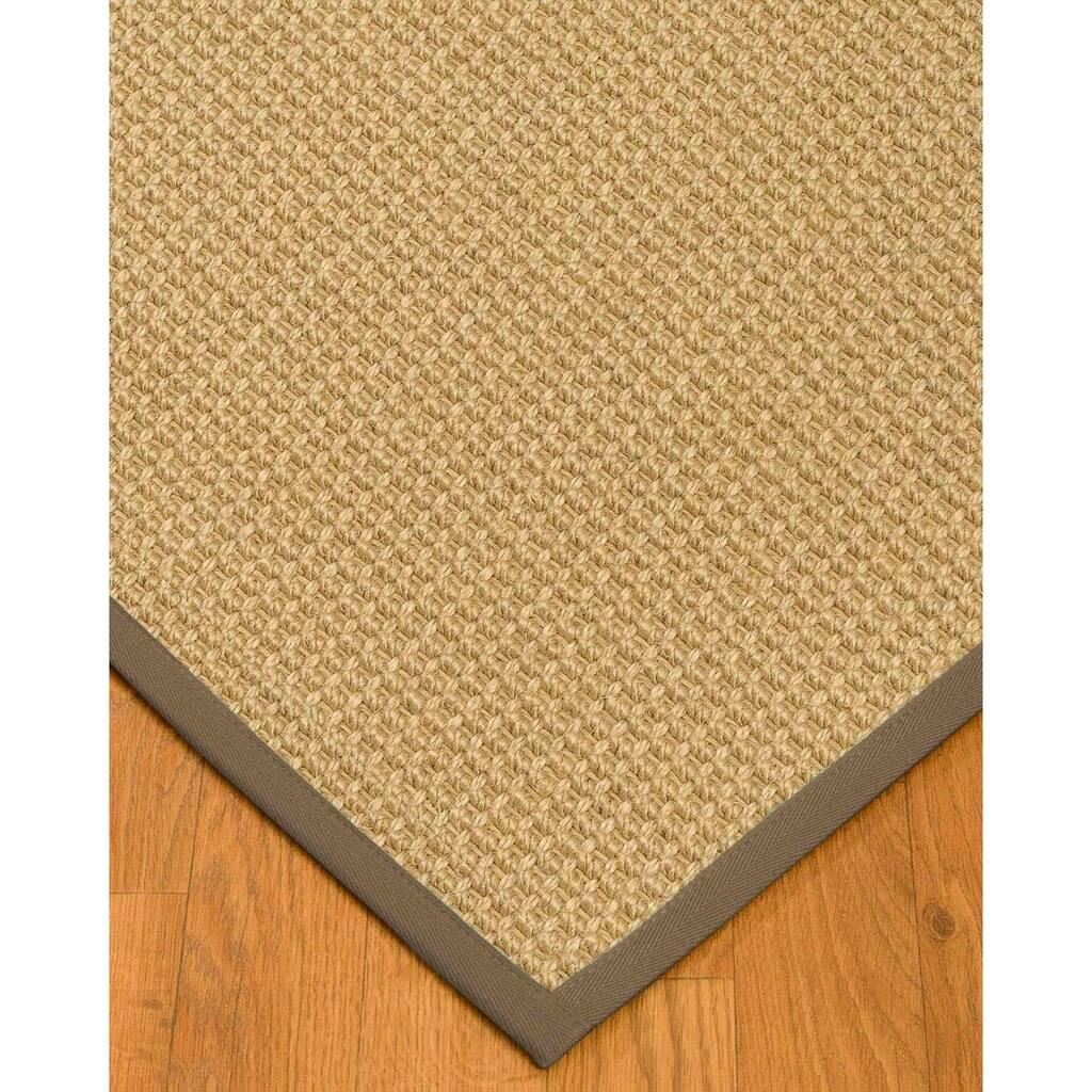 Natural Area Rugs 100%, Natural Fiber Handmade Chunky Logan, Beige Sisal Rug, Fossil Border - 2'6" x 12'