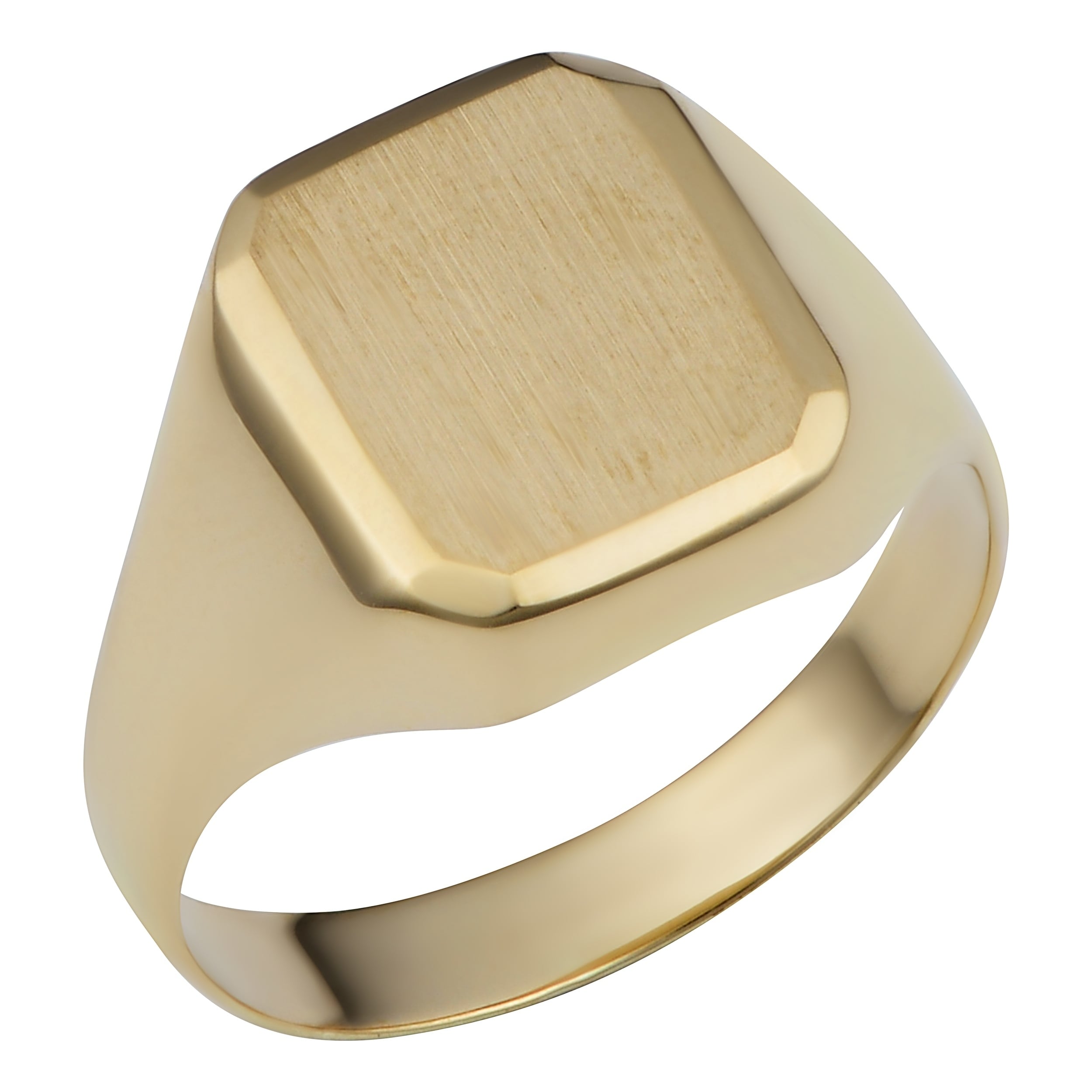 Au Naturale 14k Gold Mens Womens Rectangular Signet Ring