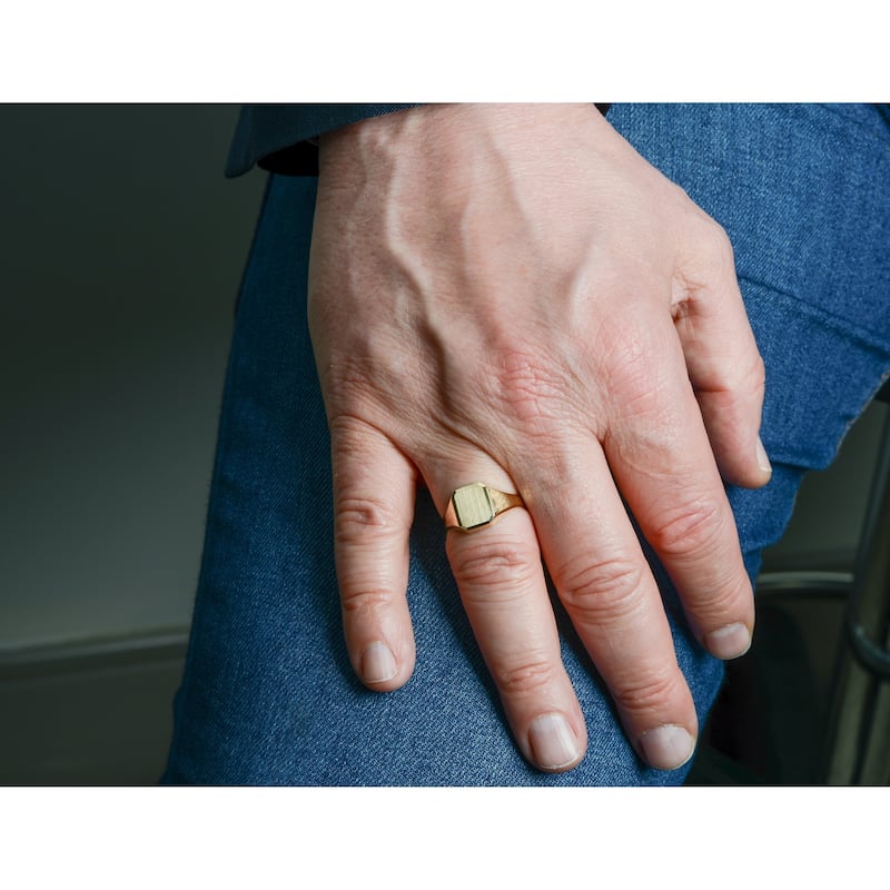 Fremada 14k Gold Mens Womens Rectangular Signet Ring