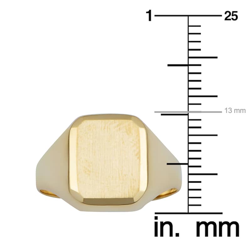 Fremada 14k Gold Mens Womens Rectangular Signet Ring
