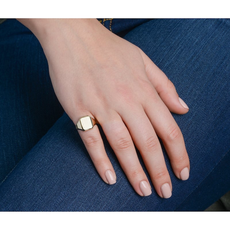 Fremada 14k Gold Mens Womens Rectangular Signet Ring