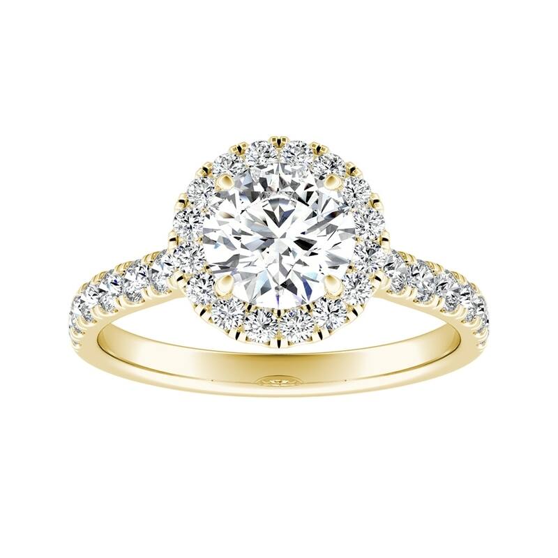Auriya 14k Gold 2 1/2ct Moissanite Halo Diamond Engagement Ring 5/8ctw