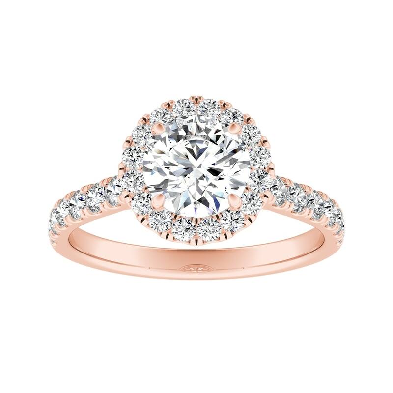 Auriya 14k Gold 3ct Moissanite Halo Diamond Engagement Ring 5/8ctw