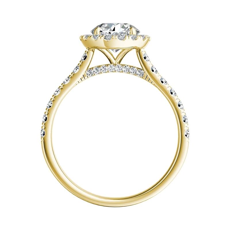 Auriya 14k Gold 3ct Moissanite Halo Diamond Engagement Ring 5/8ctw