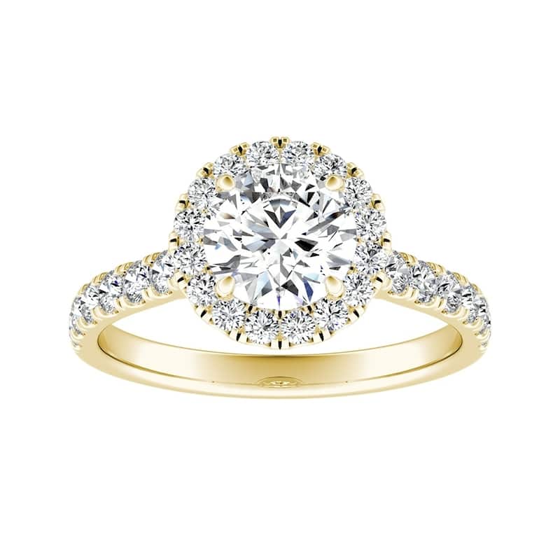 Auriya 14k Gold 2ct Moissanite Halo Diamond Engagement Ring 5/8ctw
