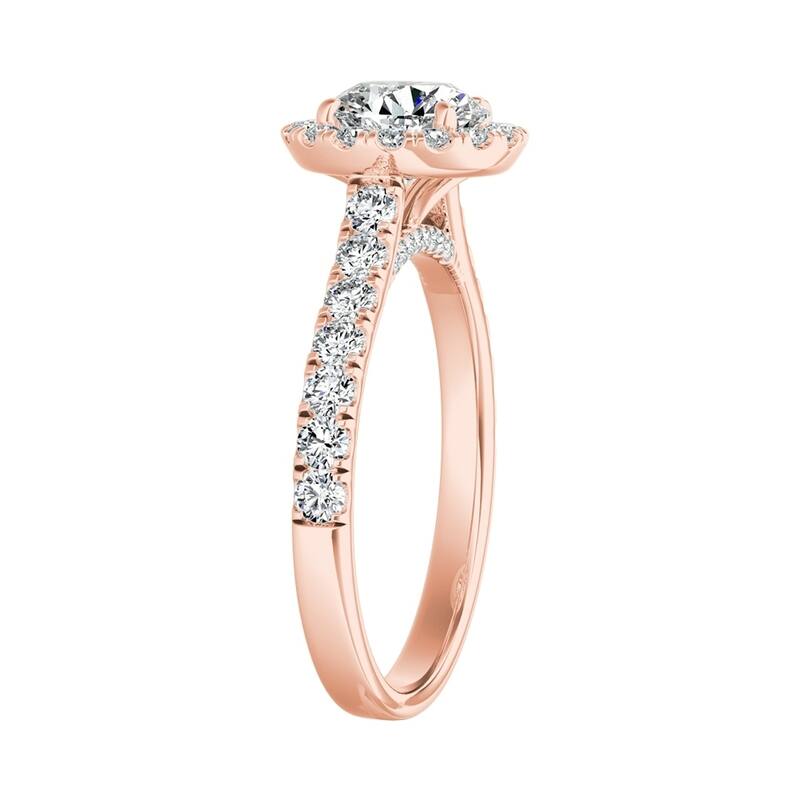 Auriya 14k Gold 1 1/2ct Moissanite Halo Diamond Engagement Ring 5/8ctw