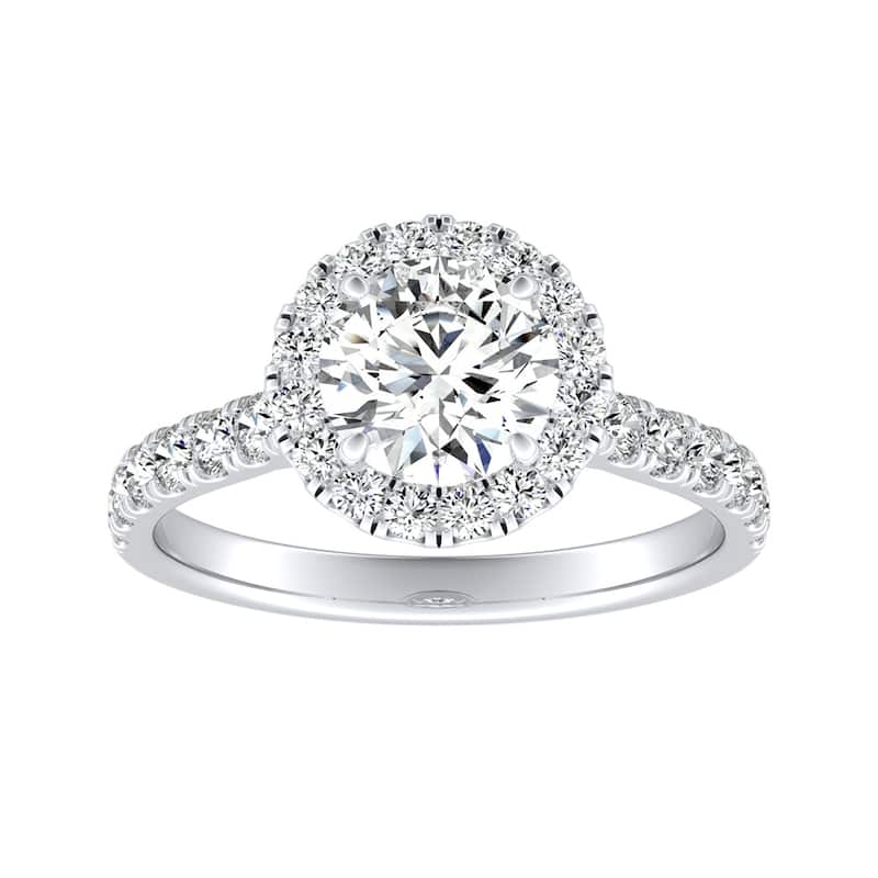 Auriya 14k Gold 1 1/2ct Moissanite Halo Diamond Engagement Ring 5/8ctw