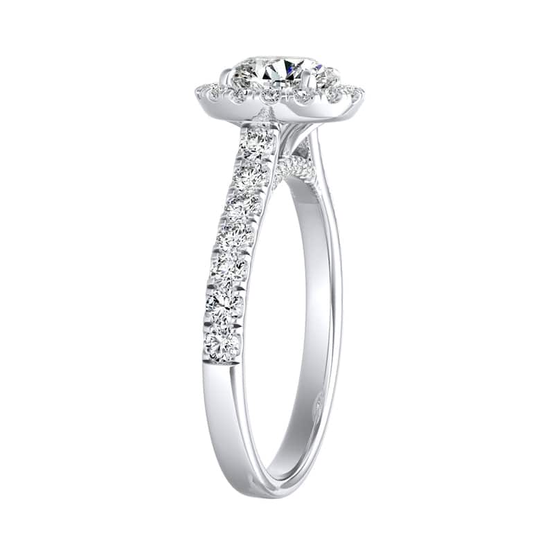 Auriya 14k Gold 1ct Moissanite Halo Diamond Engagement Ring 5/8ctw