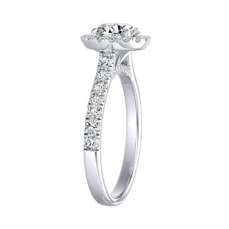 Auriya 14k Gold 3/4ct Moissanite Halo Diamond Engagement Ring 5/8ctw