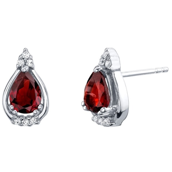 Garnet Sterling Silver Empress Stud Earrings 1 50 Carats Total Garnet Sterling Silver Empress Stud Earrings 1 50 Carats Total