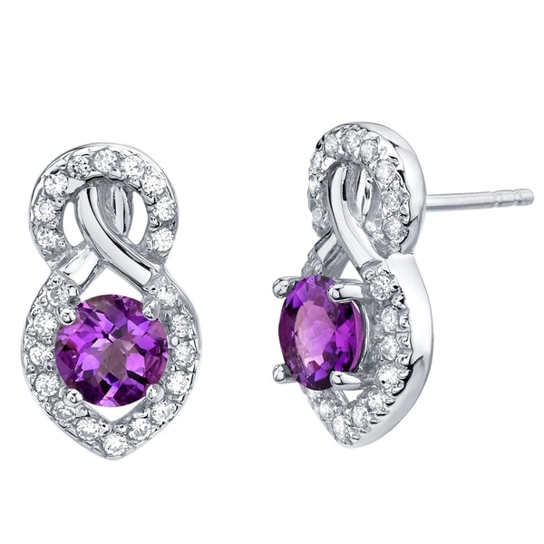 Amethyst Sterling Silver Crossover Stud Earrings 1 50 Carats Amethyst Sterling Silver Crossover Stud Earrings 1 50 Carats Total