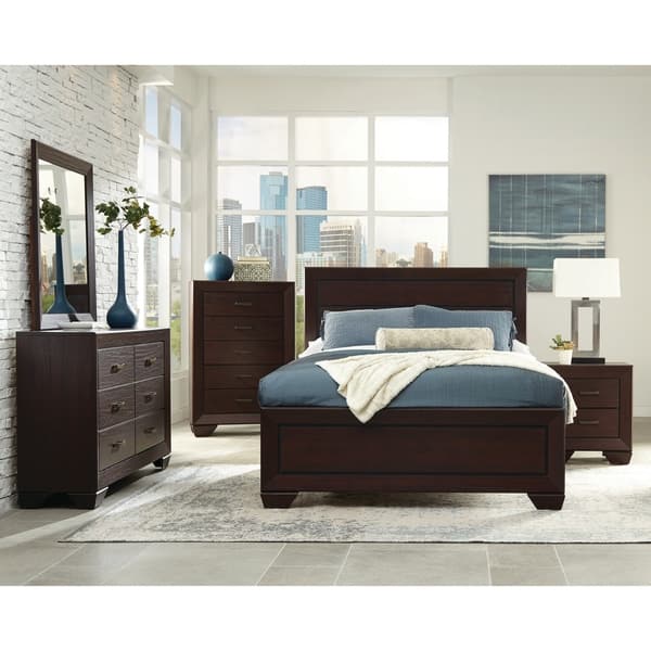 slide 2 of 9, Coaster Furniture Kauffman Dark Cocoa 4-piece Storage Bedroom Set Queen