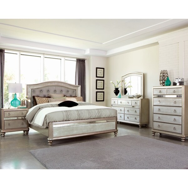 silver orchid arcaro metallic platinum 4-piece bedroom set