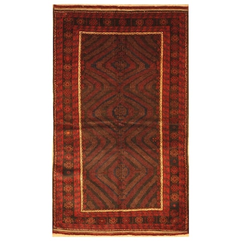 Handmade One-of-a-Kind Balouchi Wool Rug (Afghanistan) - 4' x 6'8
