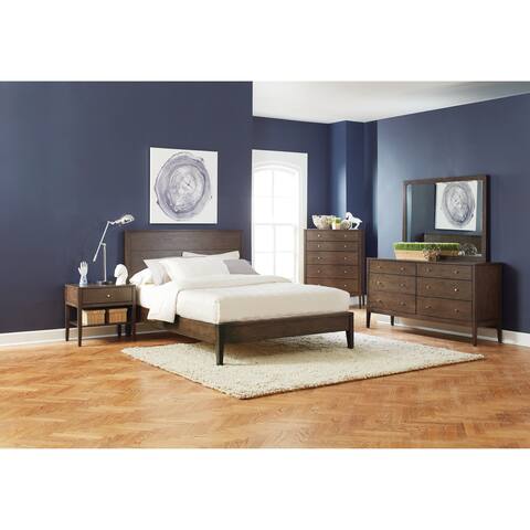 Walnut Finish Bedroom Sets Online At Our Best Carson Carrington Setermoen Mid Century Modern Brown Walnut 4 Piece Bedroom Set