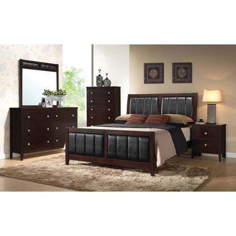 Coaster Furniture Carlton Cappuccino 4-piece Upholstered Bedroom Set