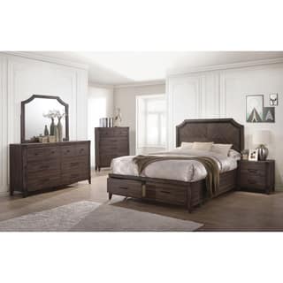 Oak Finish Bedroom Sets Online At Our Best Richmond Rustic Dark Grey Oak 5 Piece Bedroom Set