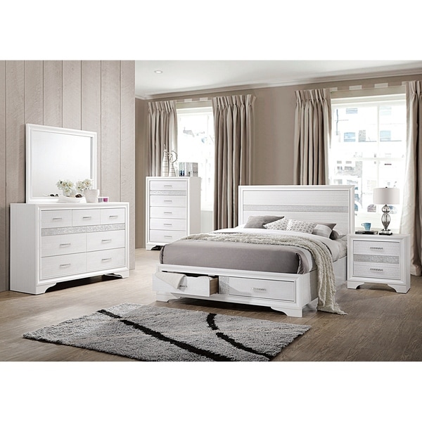 shop miranda contemporary white 4-piece bedroom set - free shipping
