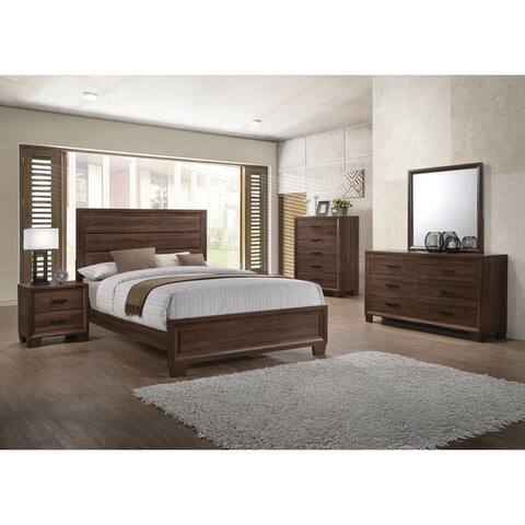 King Size Bedroom Sets Online At Our Best Brandon Transitional Medium Brown 5 Piece Bedroom Set