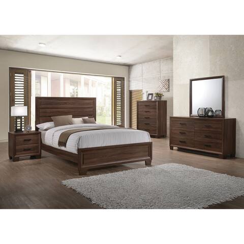 King Size Bedroom Sets Online At Our Best Brandon Transitional Medium Brown 5 Piece Bedroom Set