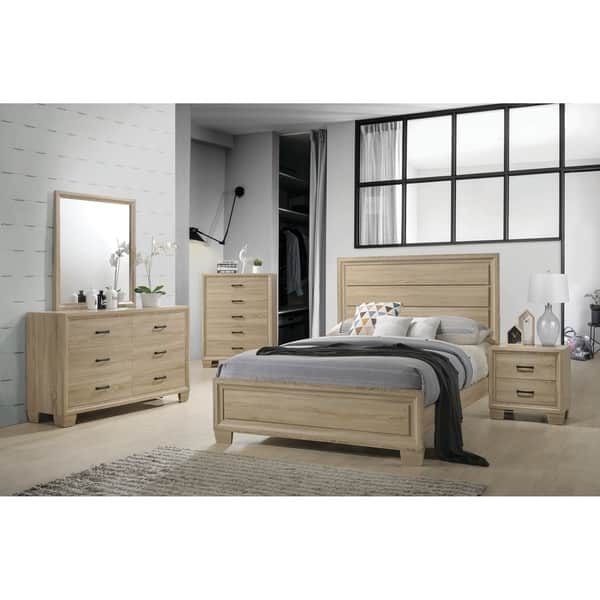 Shop Vernon Transitional Whitewashed Oak 5 Piece Bedroom Set