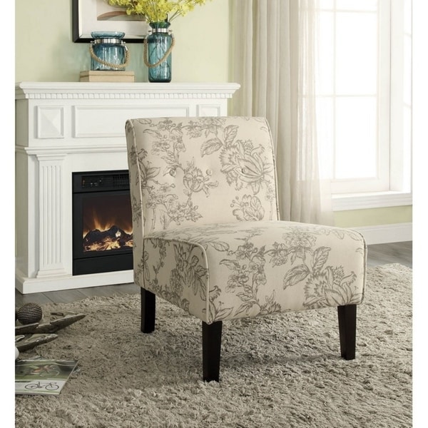 Cozy Gray Toile Accent Chair Overstock 21585879
