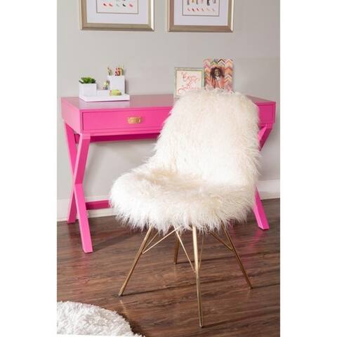 Rowan Faux Fur Chair with Gold Metal Base