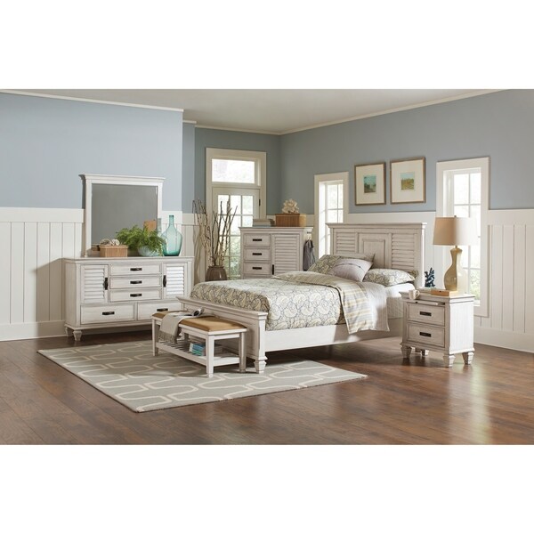Shop Franco Antique White 5-piece Bedroom Set - On Sale ...