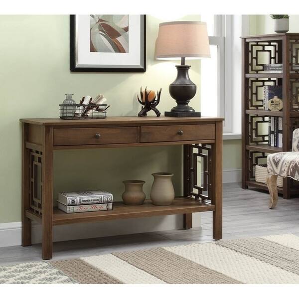 Awesome overstock console tables Henry Rustic Brown Console Table On Sale Overstock 21585987