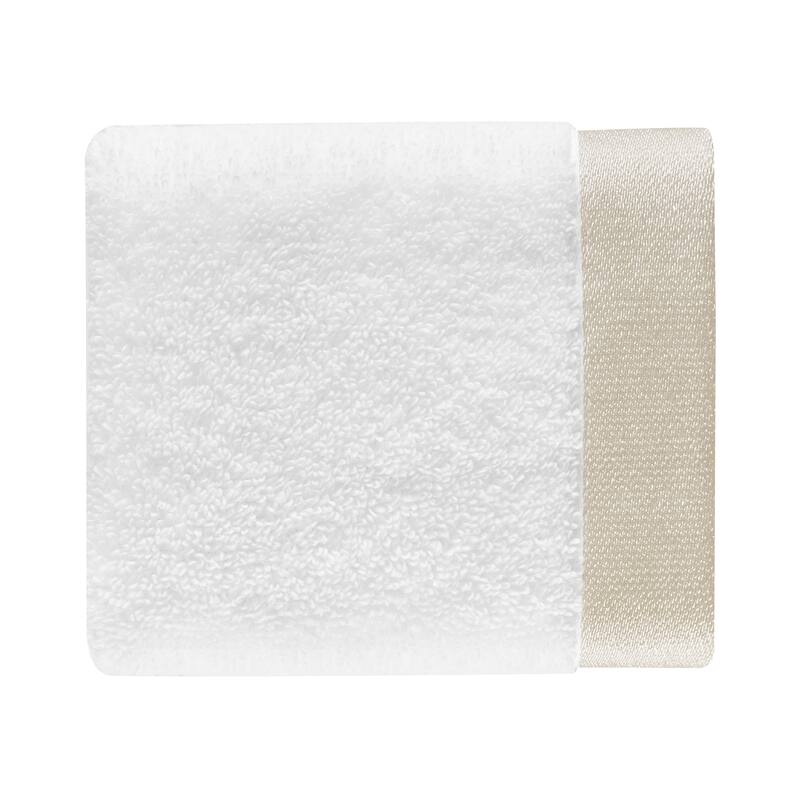 J. Queen New York Lenore Turkish Cotton Striped Border Towel - Wash - White/Gold