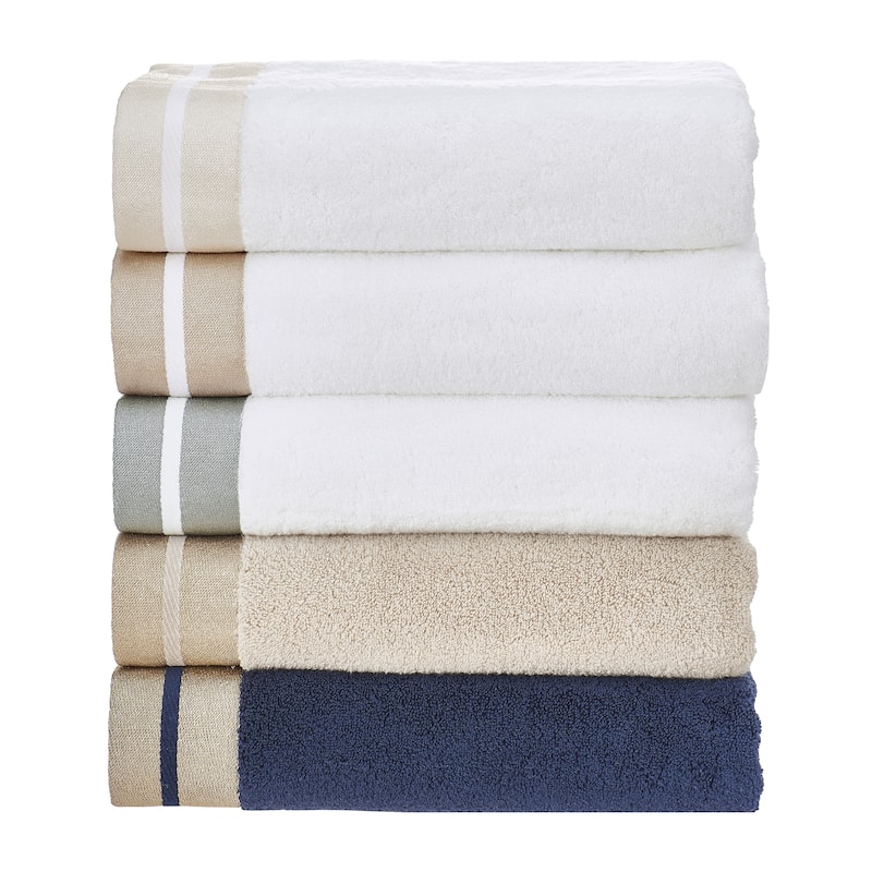 J. Queen New York Lenore Turkish Cotton Striped Border Towel
