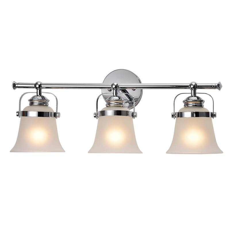 Krishna Chrome 3-Light Wall Sconce with Frosted Glass Shade